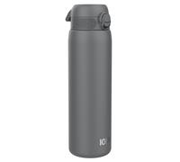 Ion8 Vacuum Insulated Stainless Steel 1 Litre Water Bottle, 920ml, Leak Proof, One-Finger Open, Secure Lock, Carry Handle, Dishwasher Safe, Scratch Resistant, Ideal for Sports and Yoga, Grey