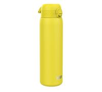 Ion8 Vacuum Insulated Stainless Steel 1 Litre Water Bottle, 920 ml/31 oz, Leak Proof, Easy to Open, Secure Lock, Dishwasher Safe, Carry Handle, Metal Water Bottle, Ideal for Sports and Yoga, Yellow