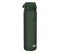 ION8 1 Litre Water Bottle, Leak Proof, Flip Lid, Carry Handle, Rapid Hydration, Dishwasher Safe, BPA Free, Contoured Grip, Ideal for Travel, Gym & Activity, Carbon Neutral Recyclon, 32 oz, Dark Green