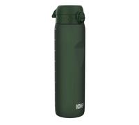 Ion8 1 Litre Water Bottle, Leak Proof, Flip Lid, Carry Handle, Rapid Hydration, Dishwasher Safe, BPA Free, Contoured Grip, Ideal for Travel, Gym & Activity, Carbon Neutral Recyclon, 32 oz, Dark Green