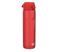Ion8 1 Litre Water Bottle, Leak Proof, Flip Lid, Carry Handle, Rapid Hydration, Dishwasher Safe, BPA Free, Contoured Grip, Ideal for Travel, Gym & Activity, Carbon Neutral Recyclon, 32 oz, Red