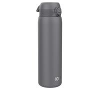 ION8 Lightweight 1 Litre Steel Water Bottle, Non-Insulated, Leak Proof, Easy to Open, Secure Lock, Dishwasher Safe, Flip Cover, Carry Handle, Ideal for Travel & Active Lifestyles, Grey