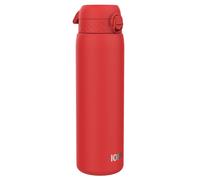 ION8 Lightweight 1 Litre Steel Water Bottle, Non-Insulated, Leak Proof, Easy to Open, Secure Lock, Dishwasher Safe, Flip Cover, Carry Handle, Ideal for Travel & Active Lifestyles, Red