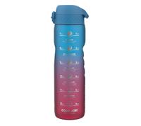 ION8 Leak Proof 1 Litre Water Bottle with Times to Drink, Recyclon, Blue & Pink,