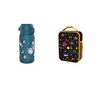 Ion8 Leak Proof Kids Water Bottle, BPA Free, Space, 350ml (12oz) I8LBKSPACE Lunch Bag, Polyester, Spaceships,Medium