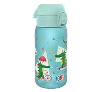 Ion8 Kids Water Bottle, 350 ml/12 oz, Leak Proof, Easy to Open, Secure Lock, Dishwasher Safe, BPA Free, Carry Handle, Hygienic Flip Cover, Easy Clean, Odour Free, Carbon Neutral, Blue, Crocodiles