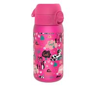 Ion8 Kids Water Bottle, 350ml, Leak Proof, One-Finger Open, Dishwasher Safe, BPA Free, Flip Cover, Carry Handle, Spill-free On-The-Go, Easy Clean Carbon Neutral Recyclon, Pink, Cats