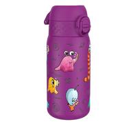 Ion8 Lightweight Steel Kids Water Bottle, 400ml/13oz, Non-Insulated, Leak Proof, Easy to Open, Secure Lock, Dishwasher Safe, Fits Cup Holders, Carry Handle, Metal Water Bottle, Purple, Aliens