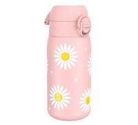 Ion8 Lightweight Steel Kids Water Bottle, 400ml/13oz, Non-Insulated, Leak Proof, Easy to Open, Secure Lock, Dishwasher Safe, Fits Cup Holders, Carry Handle, Metal Water Bottle, Rose, Daisies