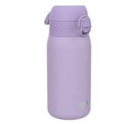 ION8 Lightweight Steel Kids Water Bottle, 400ml/13oz, Non-Insulated, Leak Proof, Easy to Open, Secure Lock, Dishwasher Safe, Fits Cup Holders, Carry Handle, Metal Water Bottle, Light Purple