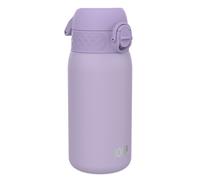 Ion8 Lightweight Steel Kids Water Bottle, 400ml/13oz, Non-Insulated, Leak Proof, Easy to Open, Secure Lock, Dishwasher Safe, Fits Cup Holders, Carry Handle, Metal Water Bottle, Light Purple