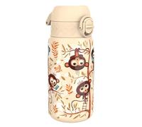 ION8 Leak Proof Kids Water Bottle, Stainless Steel, Monkeys, 400ml (13oz)