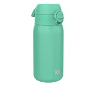 Ion8 Kids Water Bottle, Steel 400 ml/13 oz, Leak Proof, Easy to Open, Secure Lock, Dishwasher Safe, Flip Cover, Carry Handle, Easy Clean, Durable, Metal Water Bottle, Carbon Neutral, Teal Green
