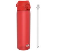 ION8 Leak Proof Medium Water Bottle with Straw, Recyclon, Red, 500ml (18oz)