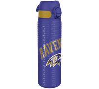 NFL Baltimore Ravens Lightweight Steel Water Bottle, 600 ml/20 oz, Non-Insulated, Leak Proof, Easy to Open, Secure Lock, Dishwasher Safe, Flip Cover, Fits Cup Holders, Metal Water Bottle