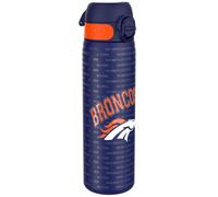ION8 NFL Broncos Lightweight Steel Water Bottle, 600 ml/20 oz, Non-Insulated, Leak Proof, Easy to Open, Secure Lock, Dishwasher Safe, Flip Cover, Fits Cup Holders, Metal Water Bottle, NFL Fans