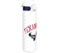 Ion8 NFL Houston Texans Lightweight Steel Water Bottle, 600 ml/20 oz, Non-Insulated, Leak Proof, Easy to Open, Secure Lock, Dishwasher Safe, Flip Cover, Fits Cup Holders, Metal Water Bottle