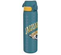 ION8 NFL Jaguars Lightweight Steel Water Bottle, 600 ml/20 oz, Non-Insulated, Leak Proof, Easy to Open, Secure Lock, Dishwasher Safe, Flip Cover, Fits Cup Holders, Metal Water Bottle, NFL Fans