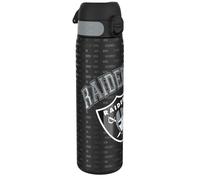 ION8 NFL Raiders Lightweight Steel Water Bottle, 600 ml/20 oz, Non-Insulated, Leak Proof, Easy to Open, Secure Lock, Dishwasher Safe, Flip Cover, Fits Cup Holders, Metal Water Bottle, NFL Fans