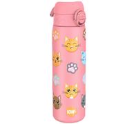 Ion8 Vacuum Insulated Steel Water Bottle, 500 ml/17 oz, Leak Proof, Easy to Open, Secure Lock, Dishwasher Safe, Fits Cup Holders, Carry Handle, Scratch Resistant, Metal Water Bottle, Cats