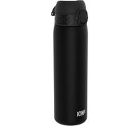 Ion8 Water Bottle, 500 ml/18 oz, Leak Proof, Easy to Open, Secure Lock, Dishwasher Safe, BPA Free, Hygienic Flip Cover, Carry Handle, Fits Cup Holders, Easy Clean, Carbon Neutral, Black