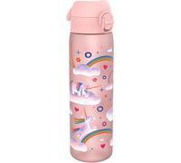 Ion8 Water Bottle, 500 ml/18 oz, Leak Proof, Easy to Open, Secure Lock, Dishwasher Safe, BPA Free, Hygienic Flip Cover, Carry Handle, Easy Clean, Odour Free, Carbon Neutral, Unicorn Rainbows