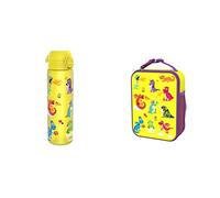Ion8 Leak Proof Slim Water Bottle, BPA Free, Dragons, 500ml (18oz) I8LBYDRAG Lunch Bag, Polyester, Dragons