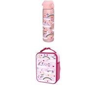 Ion8 Leak Proof Slim Water Bottle, BPA Free, Unicorn Rainbows, 500ml (18oz) I8LBPUNIRAIN Lunch Bag, Polyester, Unicorn Rainbows,Medium
