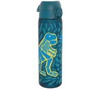 Ion8 Water Bottle, 500ml/18oz, Slim Leak Proof & BPA-Free Drinking Bottle, Secure Lock Prevents Spills, Dishwasher Safe, Carry Handle, Ideal for Adults & Kids - Travel, Gym & School, Blue, Dinosaur
