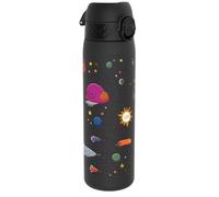 ION8 Water Bottle, 500ml/18oz, Slim Leak Proof & BPA-Free Drinking Bottle, Secure Lock Prevents Spills, Dishwasher Safe, Carry Handle, Ideal for Adults & Kids - Travel, Gym & School, Black, Spaceships