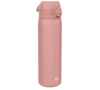 ION8 Lightweight Steel Water Bottle, 600 ml/20 oz, Non-Insulated, Leak Proof, Easy to Open, Secure Lock, Dishwasher Safe, Flip Cover, Fits Cup Holders, Carry Handle, Metal Water Bottle, Ash Rose Pink