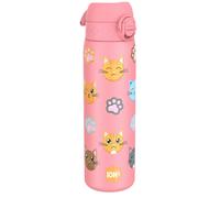 Ion8 Lightweight Steel Water Bottle, 600 ml/20 oz, Non-Insulated, Leak Proof, Easy to Open, Secure Lock, Dishwasher Safe, Flip Cover, Fits Cup Holders, Carry Handle, Metal Water Bottle, Cats