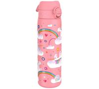 ION8 Leak Proof Slim Water Bottle, Stainless Steel, Unicorn Rainbow, 600ml (20oz)