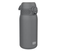 ION8 Vacuum Insulated Steel Water Bottle, 320 ml/11 oz, Leak Proof, Easy to Open, Secure Lock, Dishwasher Safe, Carry Handle, Metal Water Bottle, ThermoShield Stainless Steel, Grey