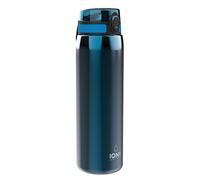 Ion8 Lightweight 1 Litre Steel Water Bottle, Leak Proof, Blue | Non-Insulated, Easy to Open, Secure Lock, Dishwasher Safe, Flip Cover, Carry Handle, Ideal for Travel & Active Lifestyles