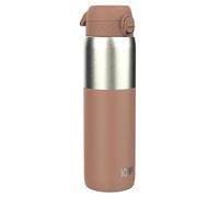 ION8 Lightweight 1 Litre Steel Water Bottle, Non-Insulated, Leak Proof, Easy to Open, Secure Lock, Dishwasher Safe, Flip Cover, Carry Handle,Ideal for Travel & Active Lifestyles, Half Cut Mocha Mousse