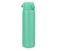 ION8 Lightweight 1 Litre Steel Water Bottle, Non-Insulated, Leak Proof, Easy to Open, Secure Lock, Dishwasher Safe, Flip Cover, Carry Handle, Ideal for Travel & Active Lifestyles, Teal Green