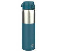 Ion8 Lightweight 1 Litre Steel Water Bottle, Non-Insulated, Leak Proof, Easy to Open, Secure Lock, Dishwasher Safe, Flip Cover, Carry Handle,Ideal for Travel & Active Lifestyles, Half Cut Deep Teal