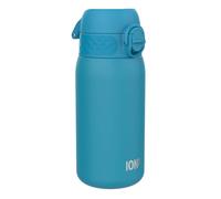 Ion8 Lightweight Steel Kids Water Bottle, 400ml/13oz, Non-Insulated, Leak Proof, Easy to Open, Secure Lock, Dishwasher Safe, Fits Cup Holders, Carry Handle, Metal Water Bottle, Blue