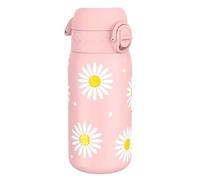 ION8 Lightweight Steel Kids Water Bottle, 400ml/13oz, Non-Insulated, Leak Proof, Easy to Open, Secure Lock, Dishwasher Safe, Fits Cup Holders, Carry Handle, Metal Water Bottle, Rose, Daisies