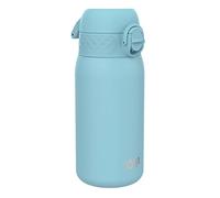 Ion8 Lightweight Steel Kids Water Bottle, 400ml/13oz, Non-Insulated, Leak Proof, Easy to Open, Secure Lock, Dishwasher Safe, Fits Cup Holders, Carry Handle, Metal Water Bottle, Alaskan Blue