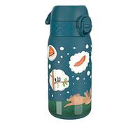 Ion8 Lightweight Steel Kids Water Bottle, 400ml/13oz, Non-Insulated, Leak Proof, Easy to Open, Secure Lock, Dishwasher Safe, Fits Cup Holders, Carry Handle, Metal Water Bottle, Blue, Dog Dreaming