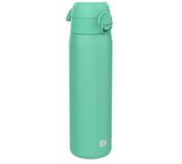 ION8 Lightweight Steel Water Bottle, 600 ml/20 oz, Non-Insulated, Leak Proof, Easy to Open, Secure Lock, Dishwasher Safe, Flip Cover, Fits Cup Holders, Carry Handle, Metal Water Bottle, Teal Green