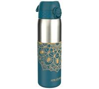 Ion8 Lightweight Steel Water Bottle, 600 ml/20 oz, Non-Insulated, Leak Proof, Easy to Open, Secure Lock, Dishwasher Safe, Flip Cover, Fits Cup Holders, Carry Handle, Metal Water Bottle, Mandalas