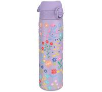 Ion8 Lightweight Steel Water Bottle, 600 ml/20 oz, Non-Insulated, Leak Proof, Easy to Open, Secure Lock, Dishwasher Safe, Flip Cover, Fits Cup Holders, Carry Handle,Metal Water Bottle, Ditsy Floral