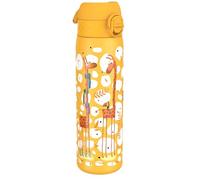 Ion8 Lightweight Steel Water Bottle, 600 ml/20 oz, Non-Insulated, Leak Proof, Easy to Open, Secure Lock, Dishwasher Safe, Flip Cover, Fits Cup Holders, Carry Handle, Metal Water Bottle, Giraffes