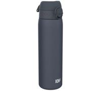 Ion8 Lightweight Steel Water Bottle, 600ml/20oz, Ash Navy | Non-Insulated, Leak Proof, Easy to Open, Secure Lock, Dishwasher Safe, Fits Cup Holders, Carry Handle, Metal Water Bottle