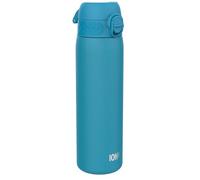 Ion8 Lightweight Steel Water Bottle, 600 ml/20 oz, Non-Insulated, Leak Proof, Easy to Open, Secure Lock, Dishwasher Safe, Flip Cover, Fits Cup Holders, Carry Handle, Metal Water Bottle, Blue