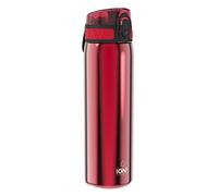 (Red) Ion8 Leak Proof Slim Water Bottle, Stainless Steel, 600ml