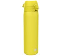 Ion8 Lightweight Steel Water Bottle, 600ml/20oz, Yellow | Non-Insulated, Leak Proof, Easy to Open, Secure Lock, Dishwasher Safe, Fits Cup Holders, Carry Handle, Metal Water Bottle